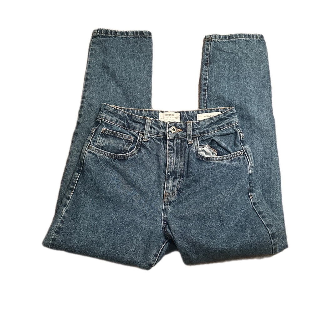 Cotton On High-Rise Vintage Wash Blue Jeans